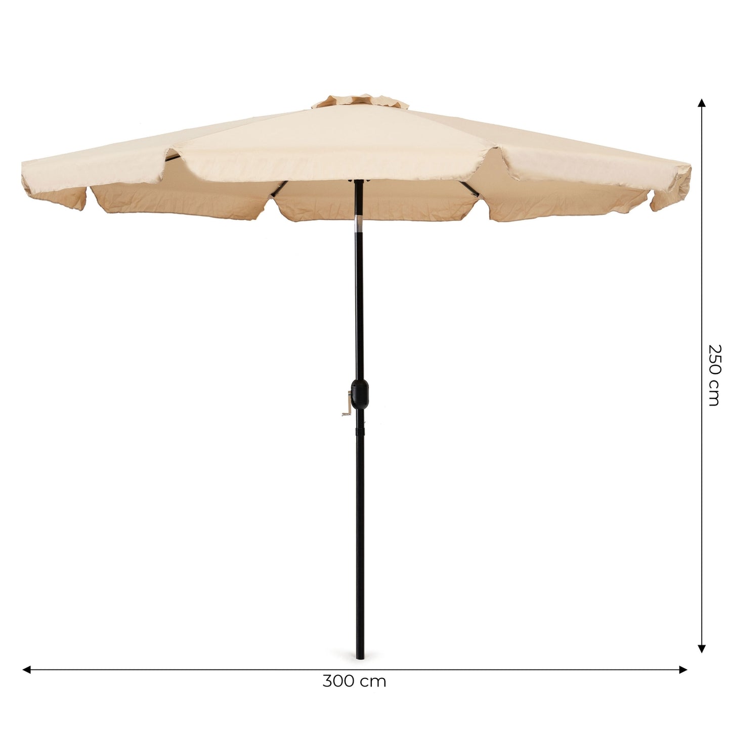Garden umbrella large 3m diagonal broken with a crank beige
