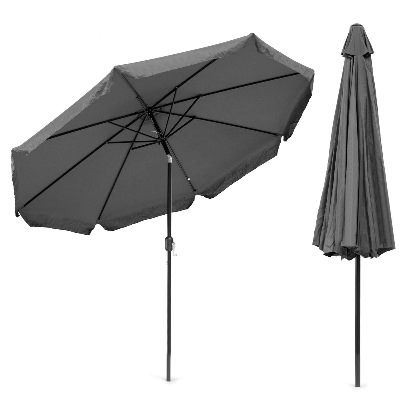 Garden umbrella large 3m diagonal broken with a crank gray