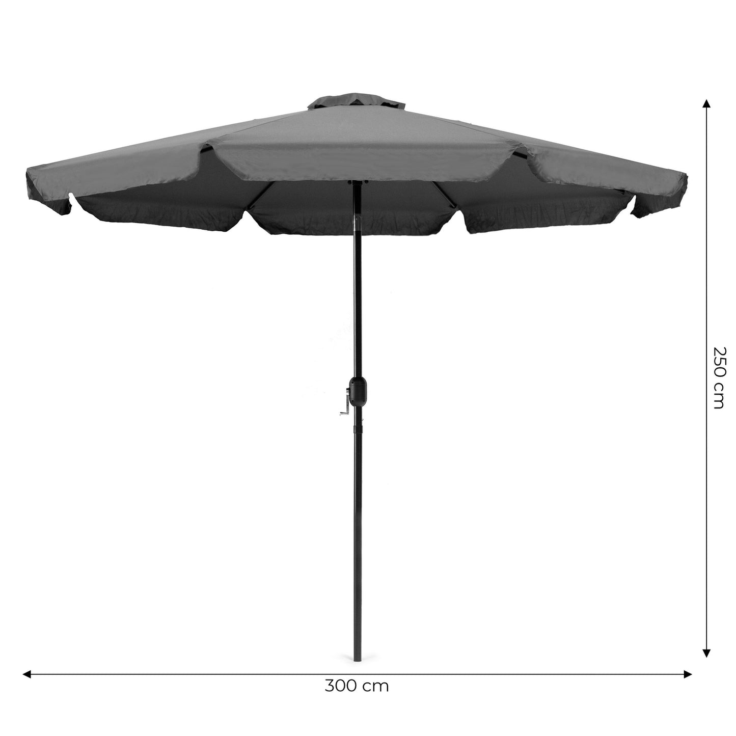 Garden umbrella large 3m diagonal broken with a crank gray