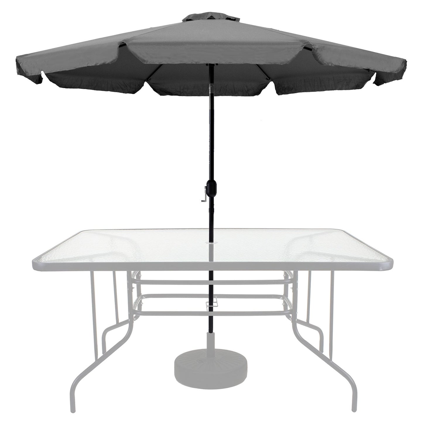 Garden umbrella large 3m diagonal broken with a crank gray