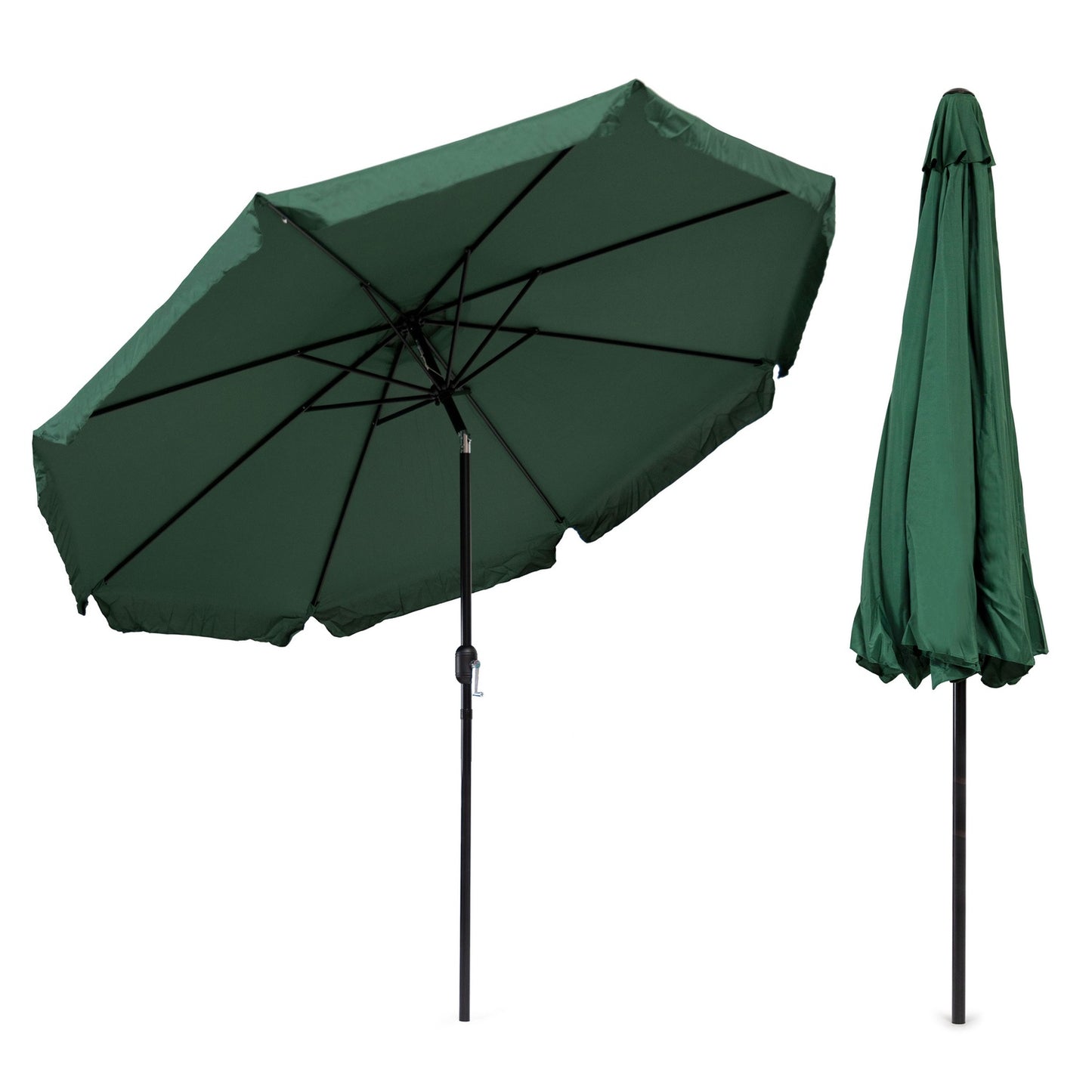Garden umbrella large 3m diagonal broken with a crank green