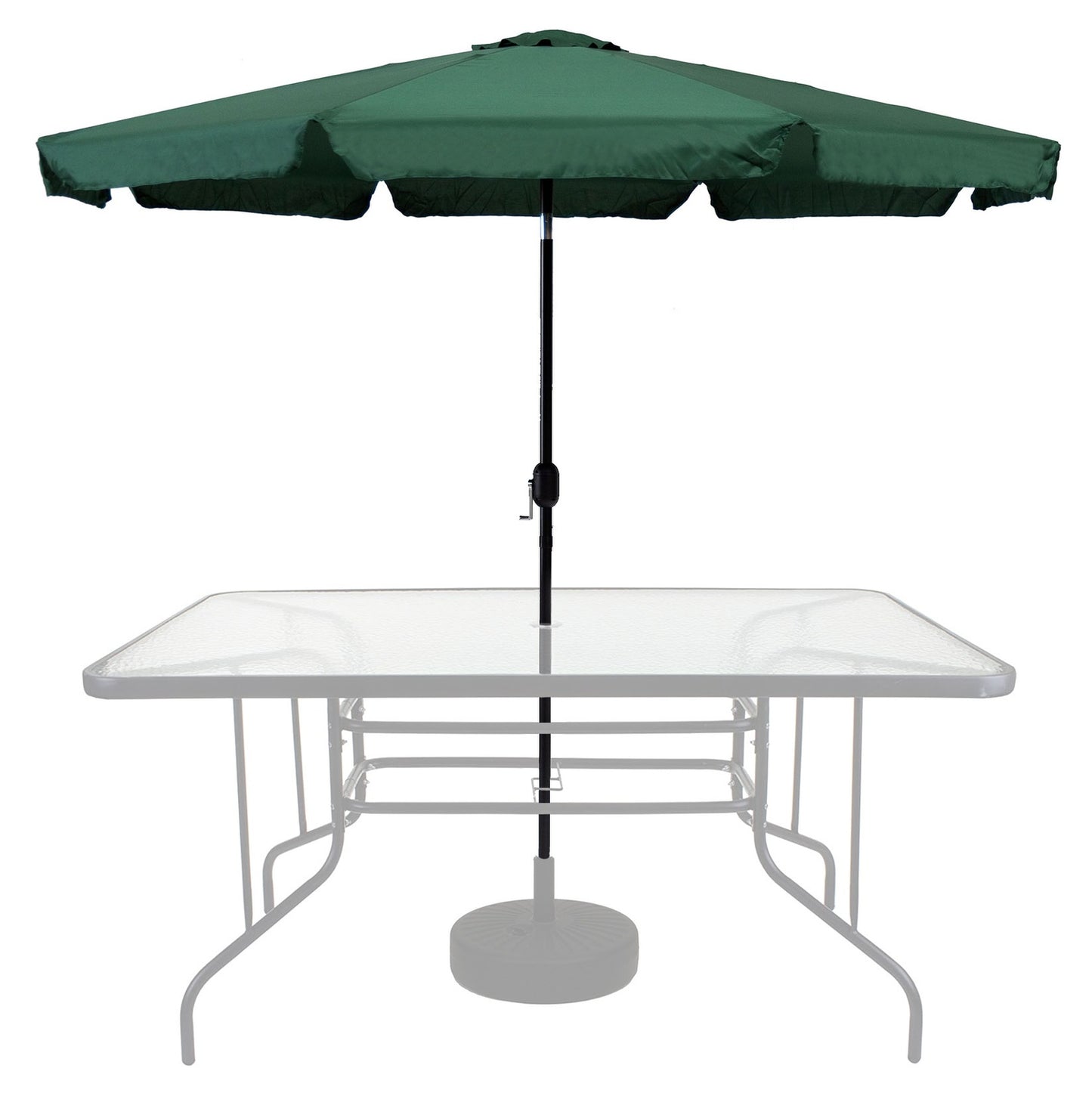 Garden umbrella large 3m diagonal broken with a crank green