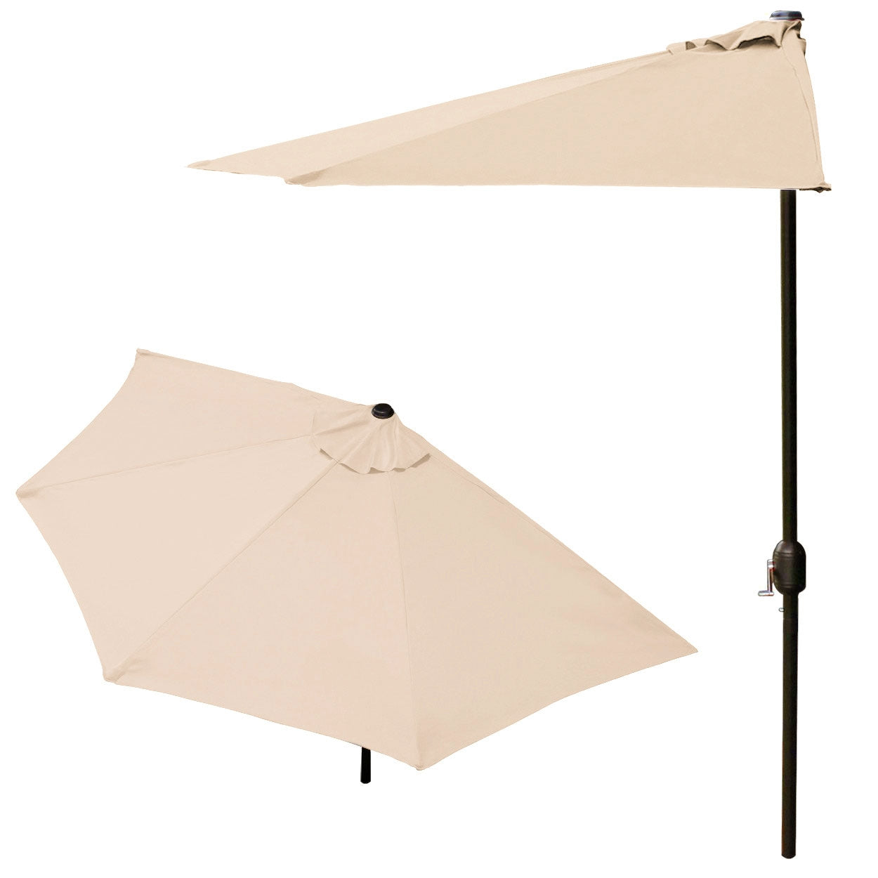 Garden umbrella semi-wall umbrella for the terrace 2.7 m beige