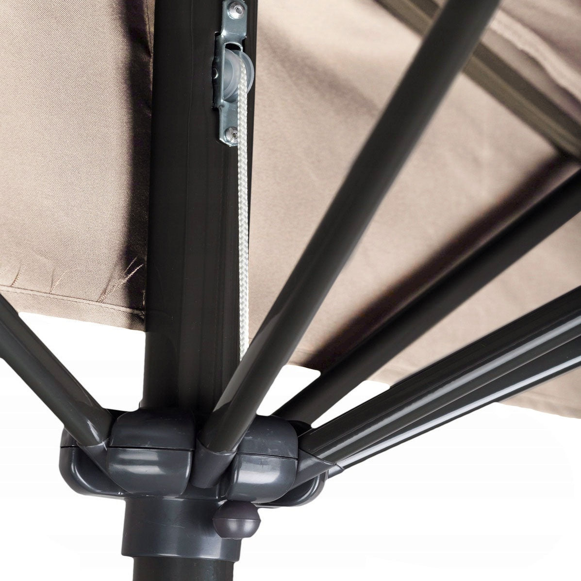 Garden umbrella semi-wall umbrella for the terrace 2.7 m beige