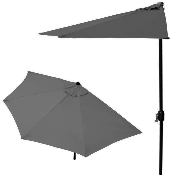 Garden umbrella semi-wall umbrella for the terrace 2.7 m gray