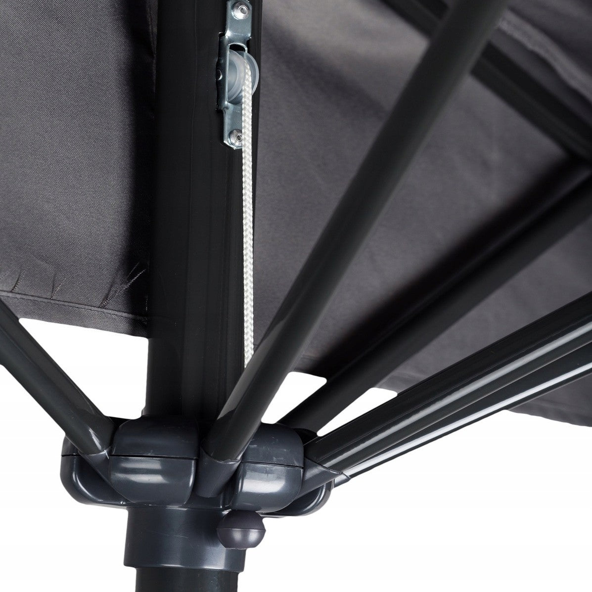 Garden umbrella semi-wall umbrella for the terrace 2.7 m gray