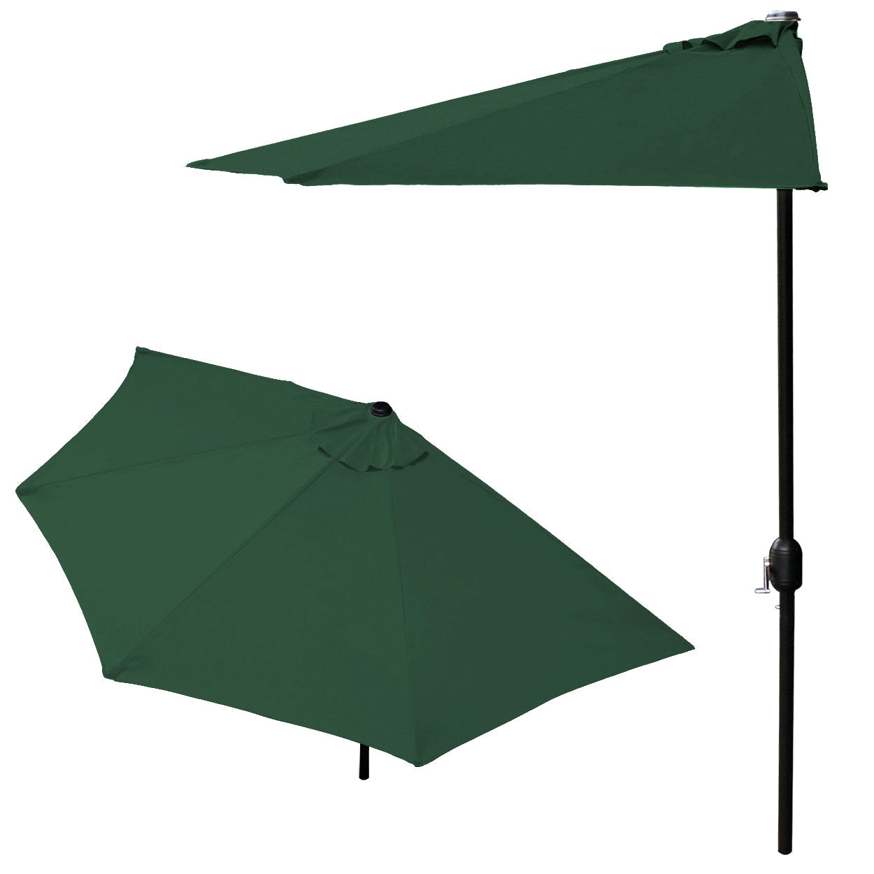 Garden umbrella semi-wall umbrella for the terrace 2.7 m green