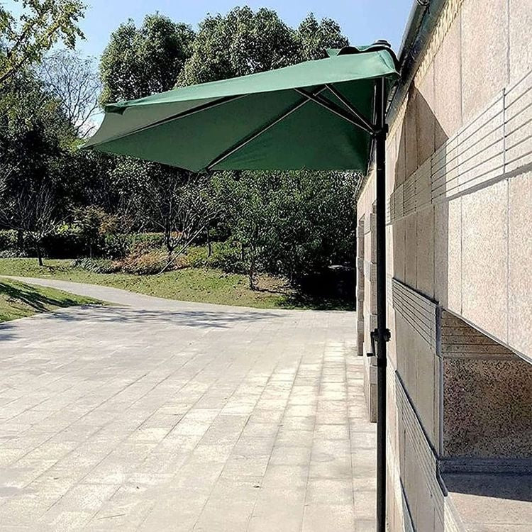 Garden umbrella semi-wall umbrella for the terrace 2.7 m green