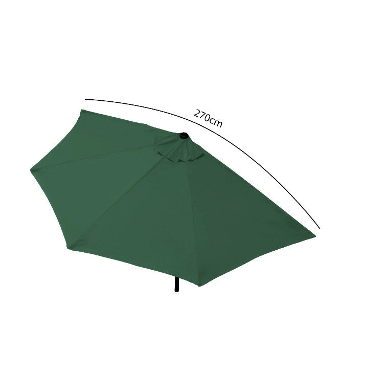 Garden umbrella semi-wall umbrella for the terrace 2.7 m green