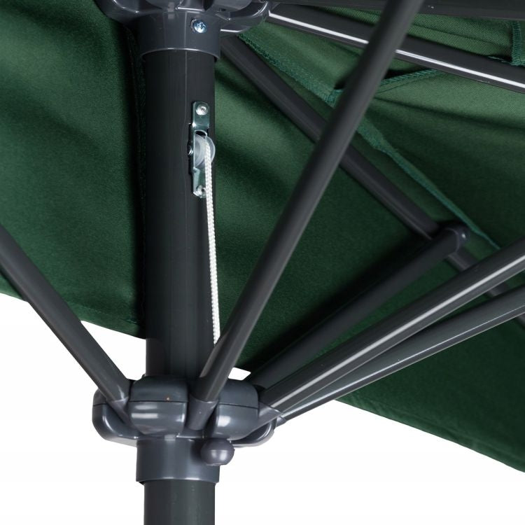 Garden umbrella semi-wall umbrella for the terrace 2.7 m green