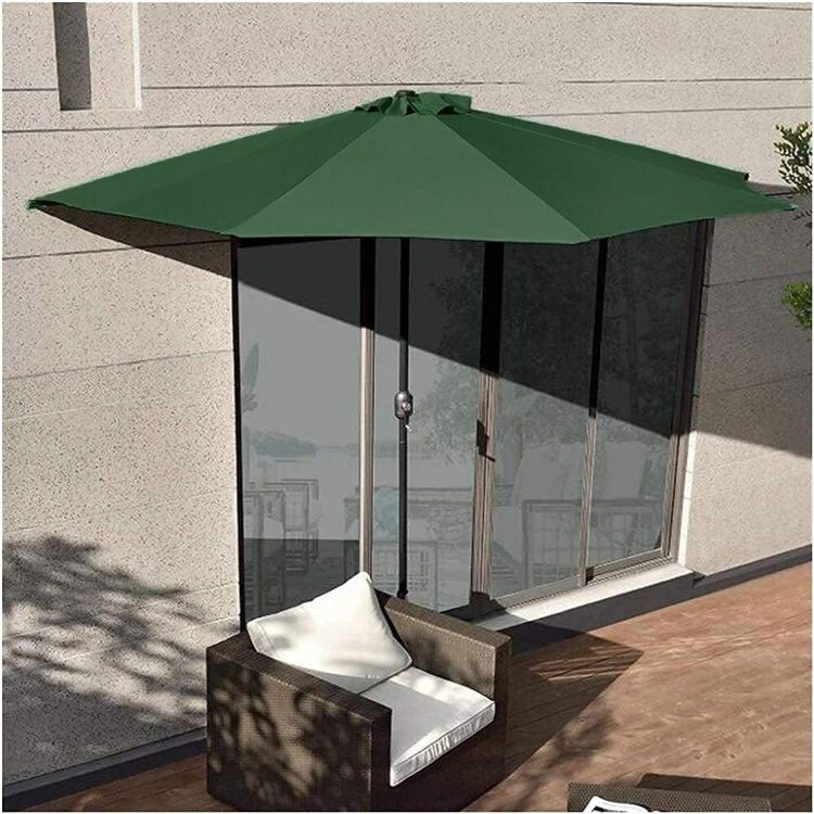 Garden umbrella semi-wall umbrella for the terrace 2.7 m green