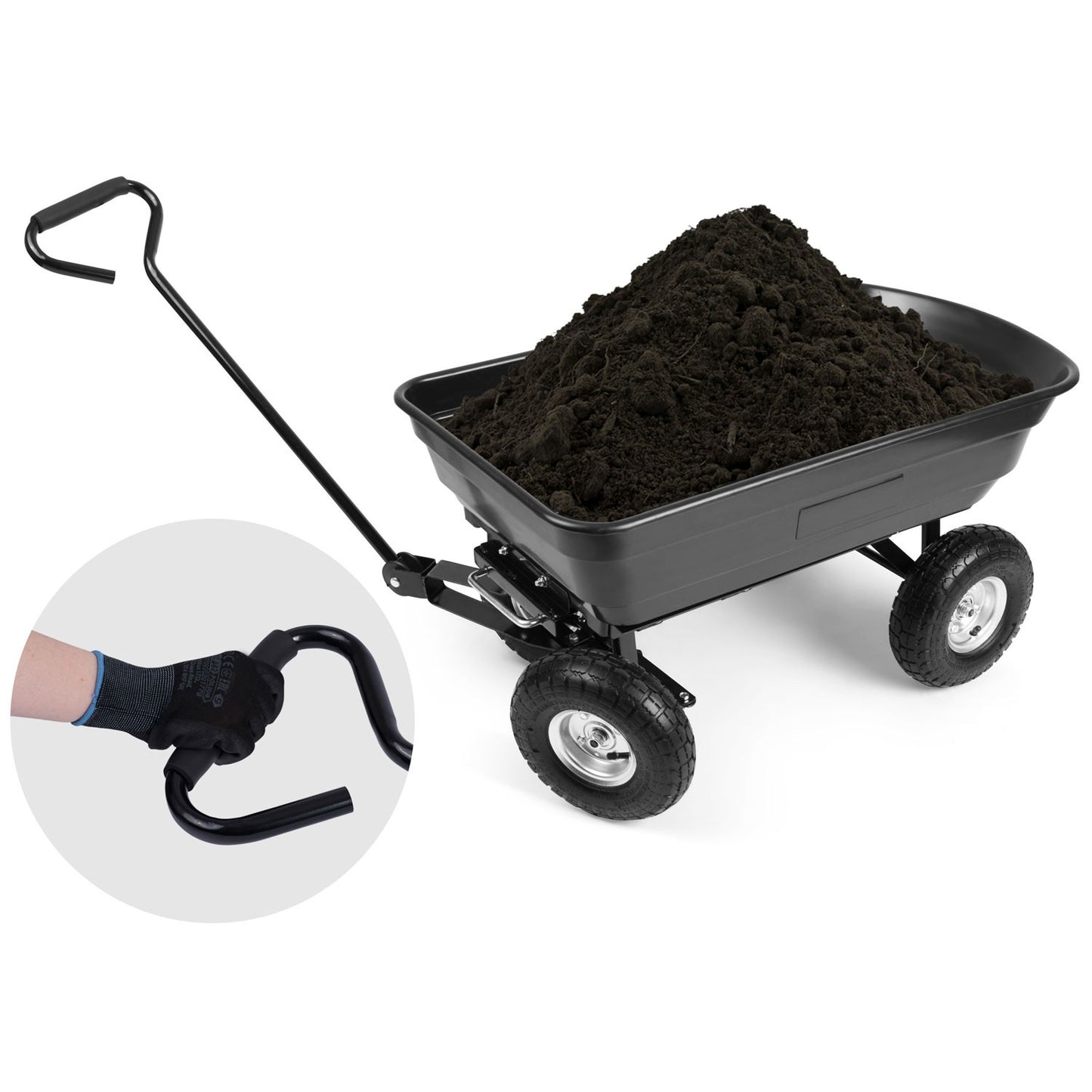 Garden wheelbarrow with tipping function 75L Humberg 4871