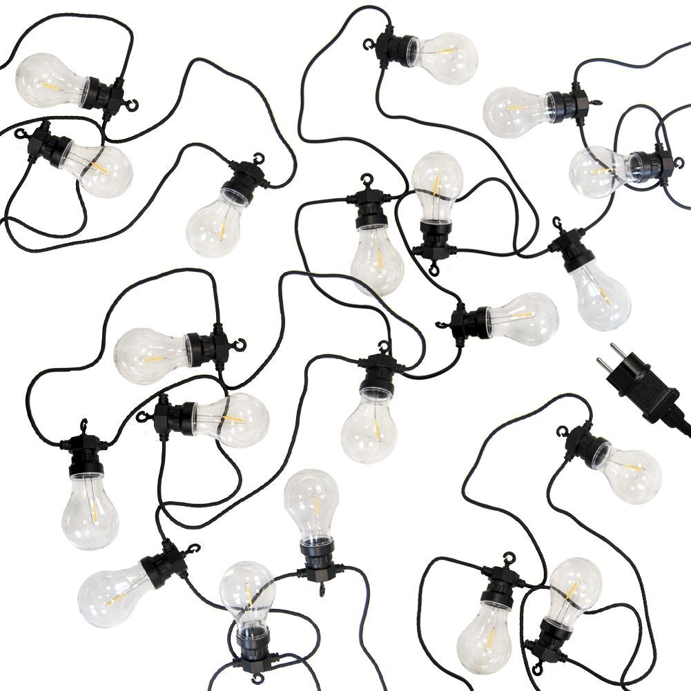 Garland for indoor and outdoor use with warm retro bulbs