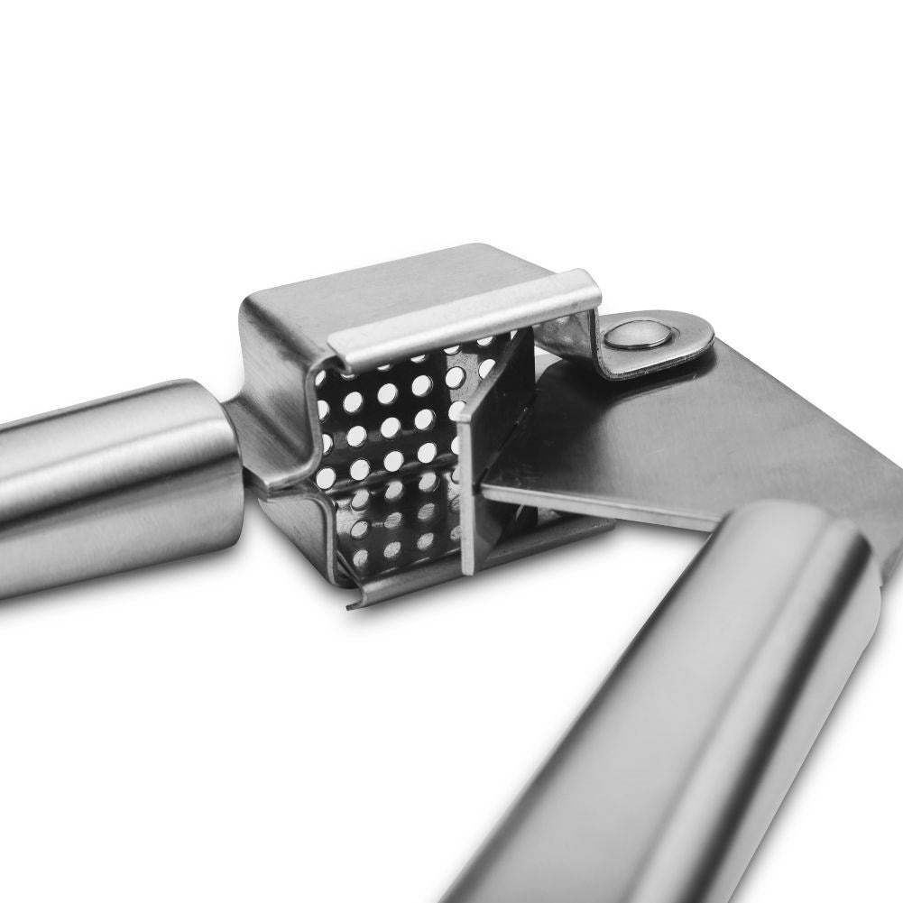 Garlic press in stainless steel for fast and efficient pressing
