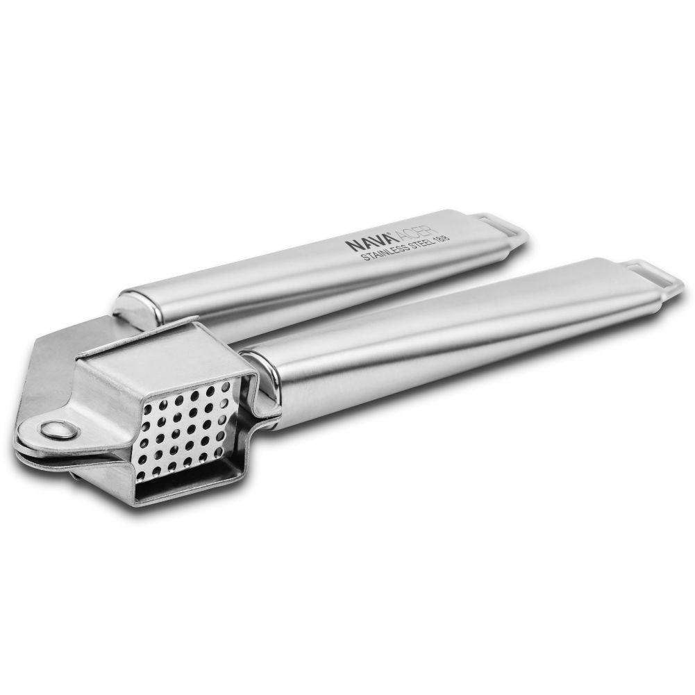 Garlic press in stainless steel for fast and efficient pressing