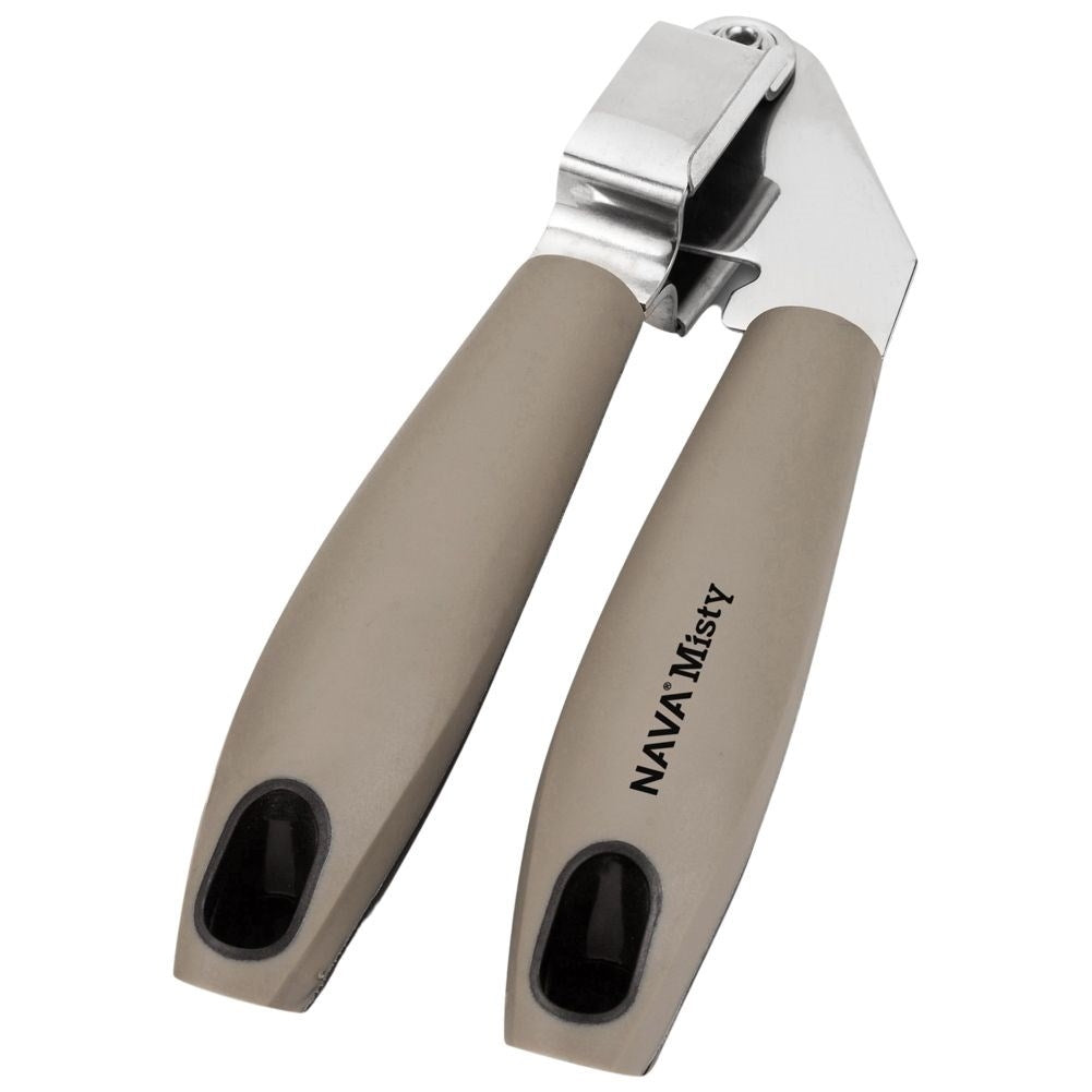 Garlic press in stainless steel with non-slip handles
