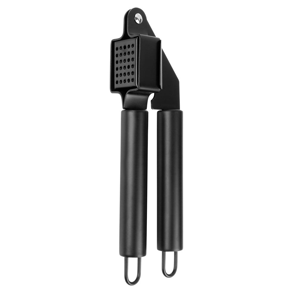 Garlic press, steel, black, 19 cm