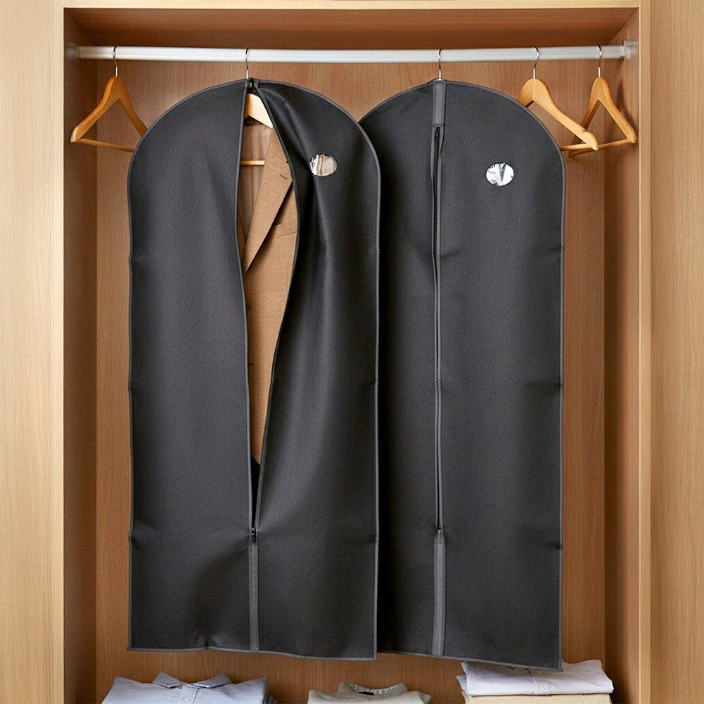 Garment Covers Set, 60x135 cm, Black Polyester, 2-Pack