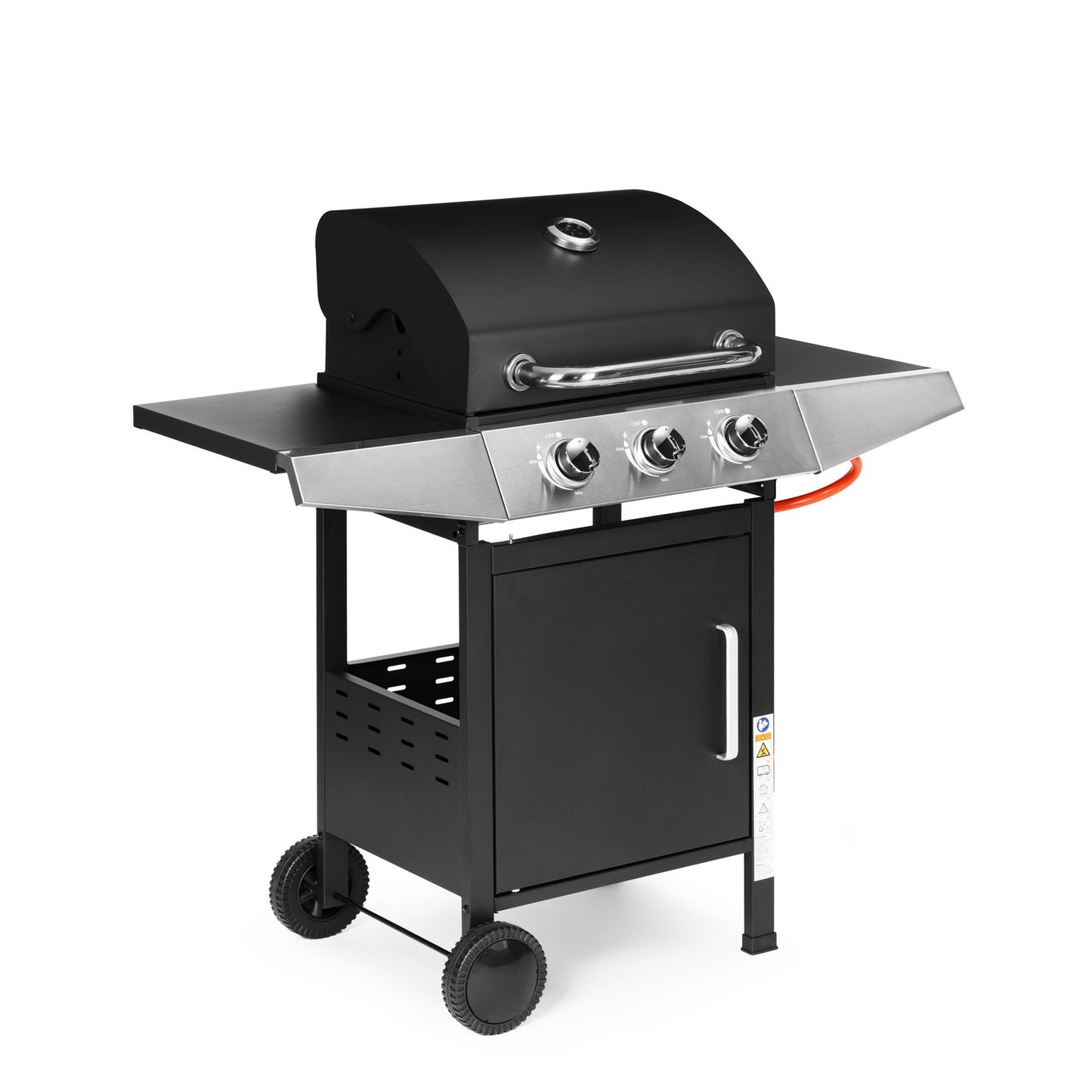 Gas Garden Grill 10.2 kW – Large Grate, 3 Burners, Thermometer, Regulator MultiGarden