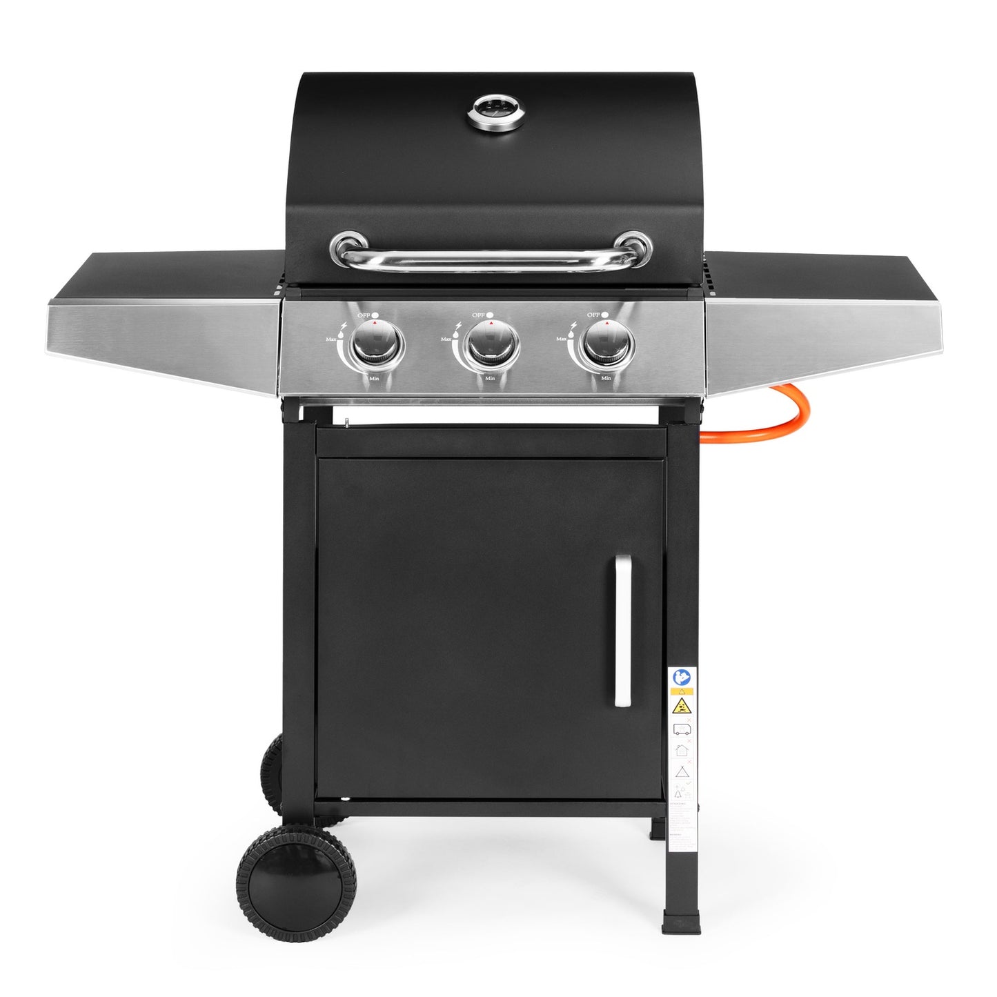Gas Garden Grill 10.2 kW – Large Grate, 3 Burners, Thermometer, Regulator MultiGarden