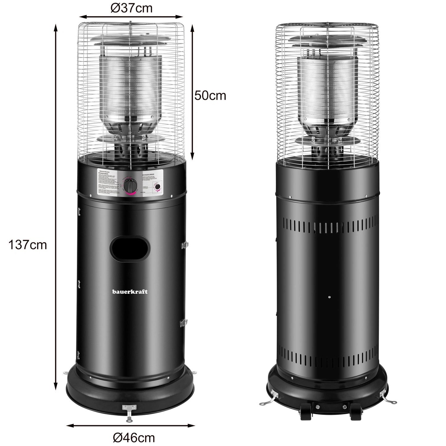 Gas Patio Heater 11kW with Glass, Regulator & Cover