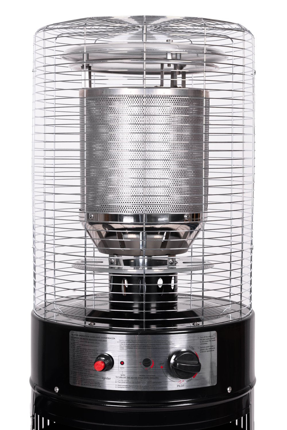 Gas Patio Heater 11 kW with Glass Tube & Cover
