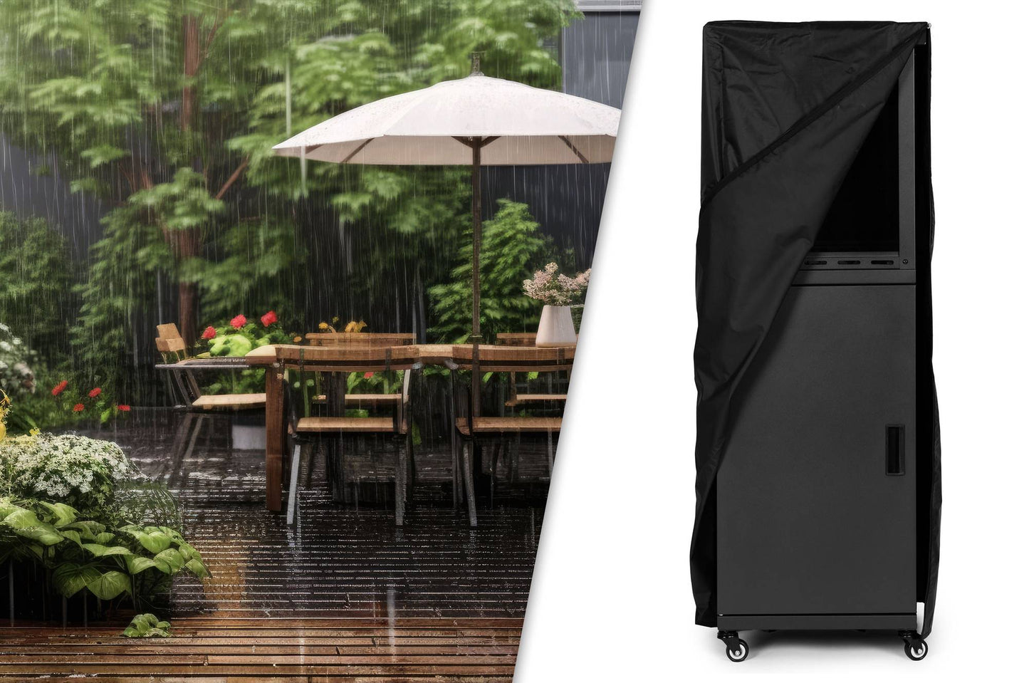 Gas Patio Heater 13kW with Glass Shield & Cover