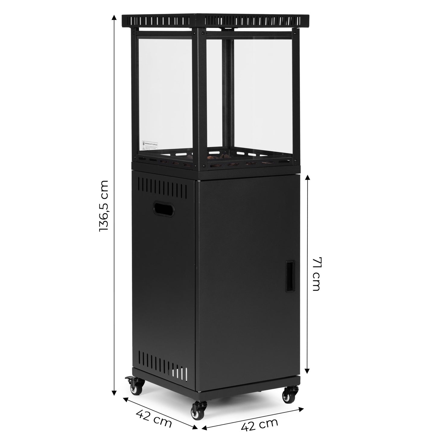 Gas Patio Heater 13kW with Glass Shield & Cover