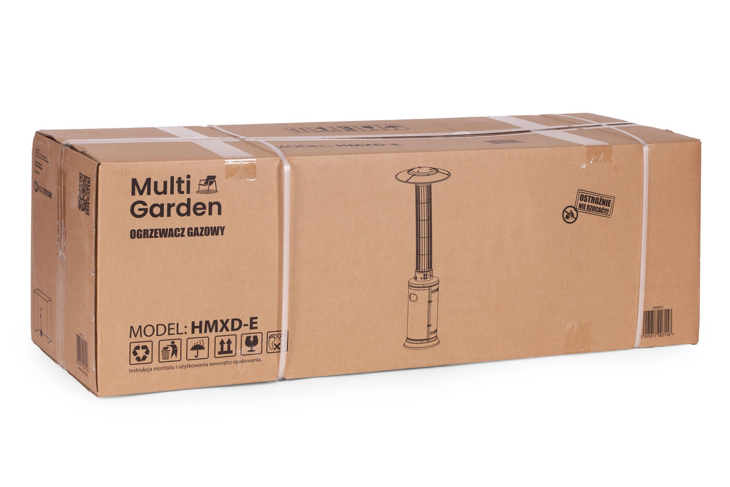 Gas Patio Heater 9 kW with Glass Tube, Regulator & Cover