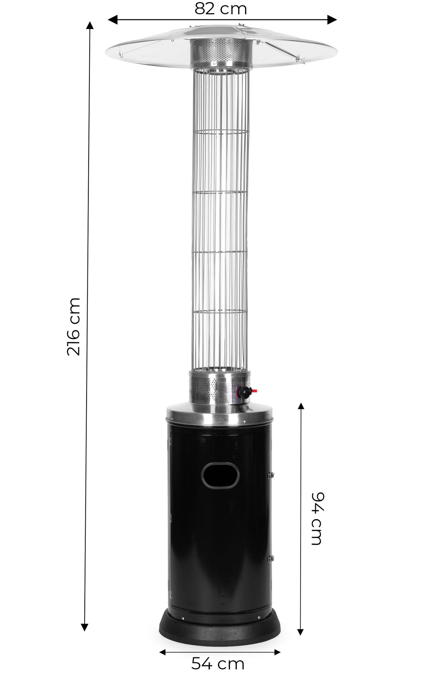 Gas Patio Heater with Regulator, Hose & Cover, 9 kW