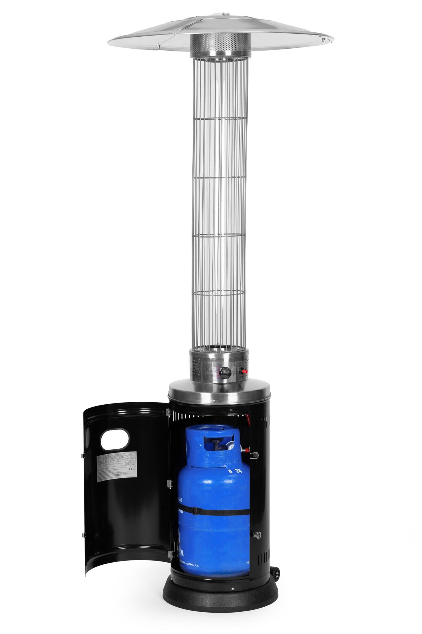 Gas Patio Heater with Regulator, Hose & Cover, 9 kW