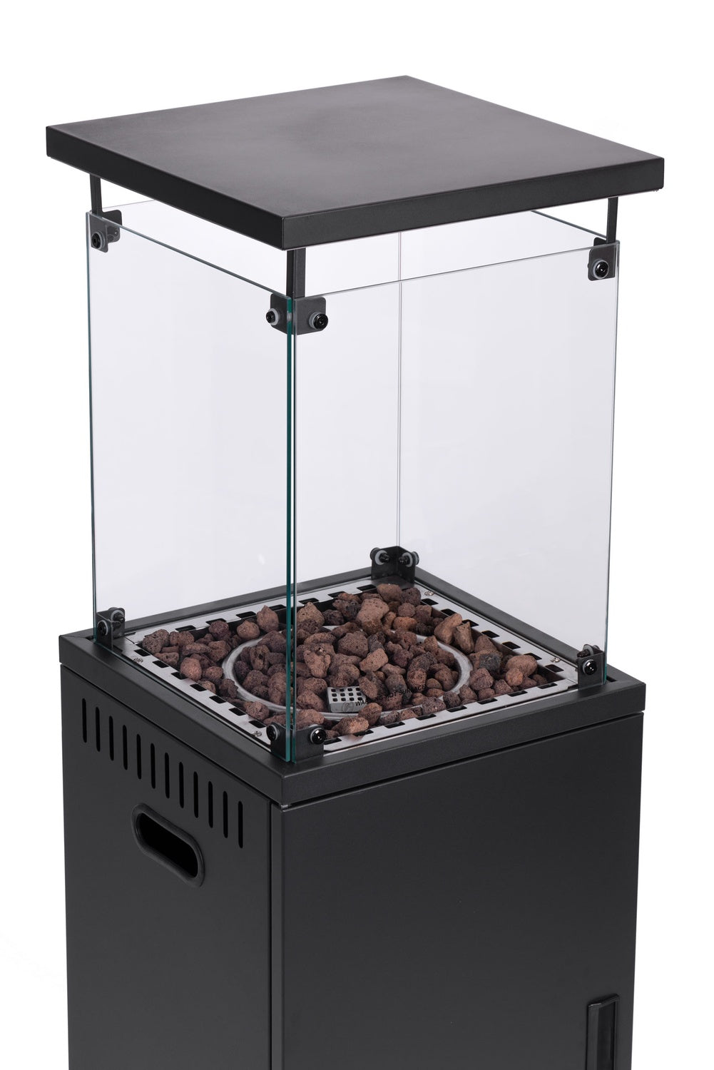 Gas heater, radiant heater, 13 kW, glass, for garden and patio, regulator, volcanic stones, cover, MultiGarden