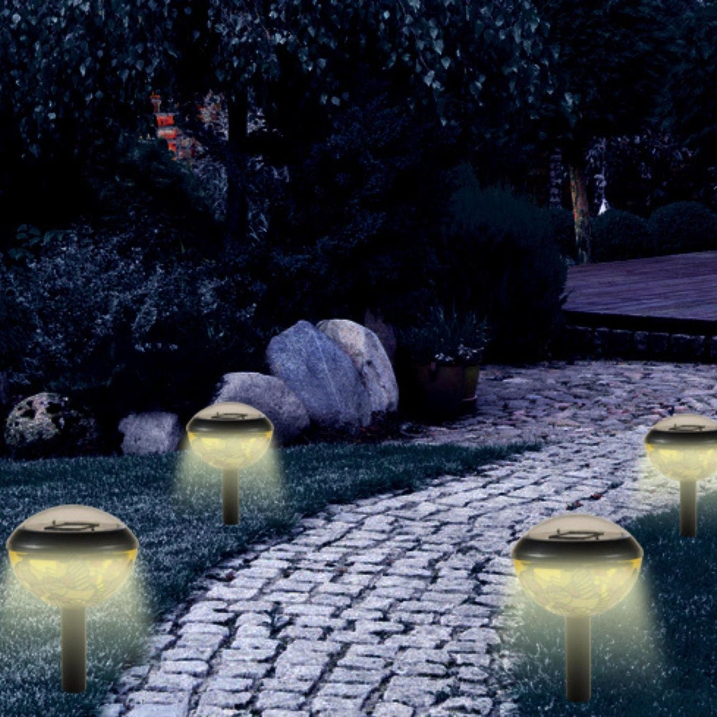 Genius Ideas Set Of 2 Solar Lamp Tiffany Design