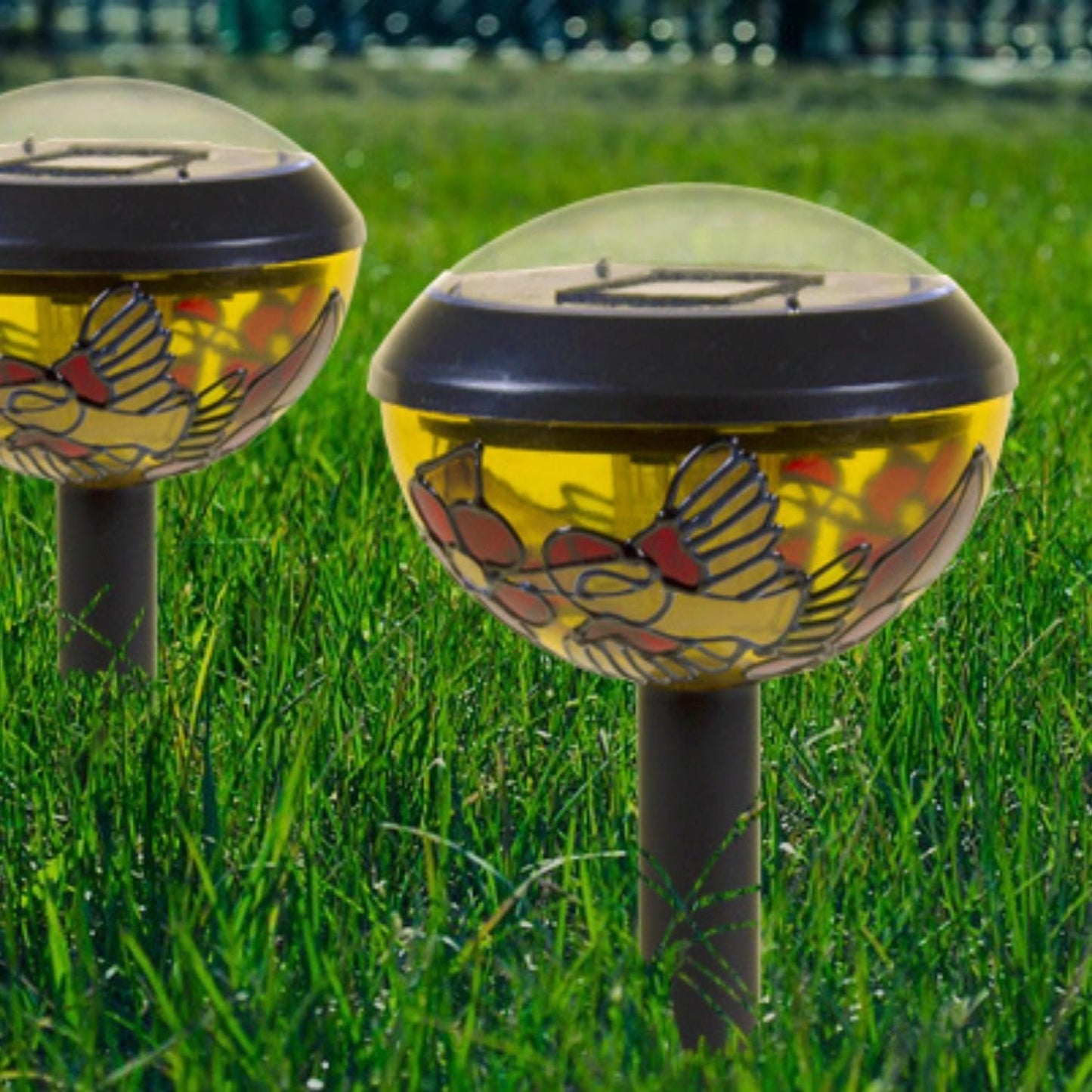 Genius Ideas Set Of 2 Solar Lamp Tiffany Design
