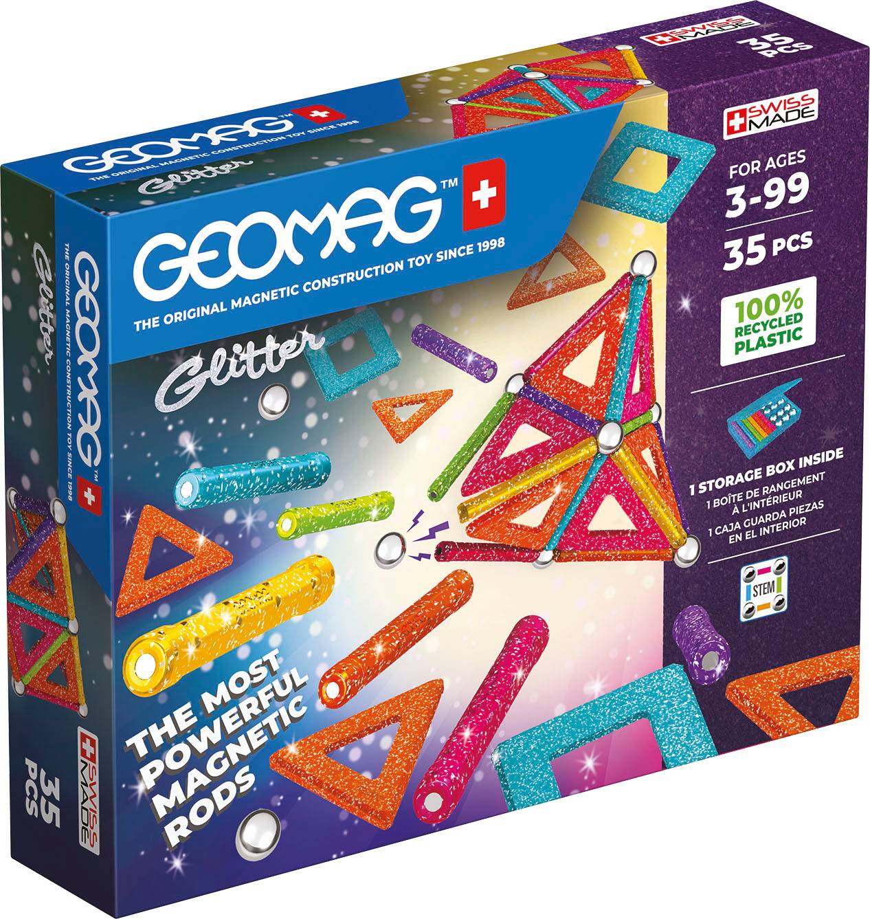 Geomag Glitter Panels Recycled 35 Pcs