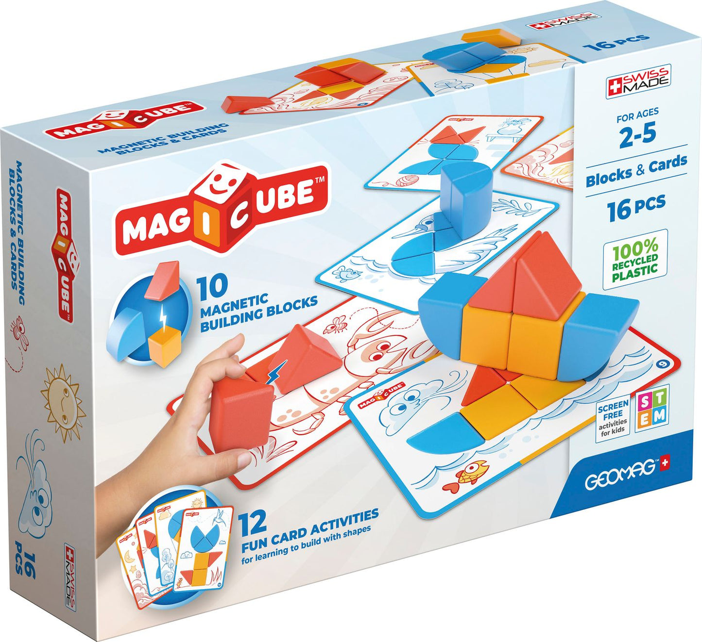 Geomag Magicube Building Blocks And Cards 16 Pcs