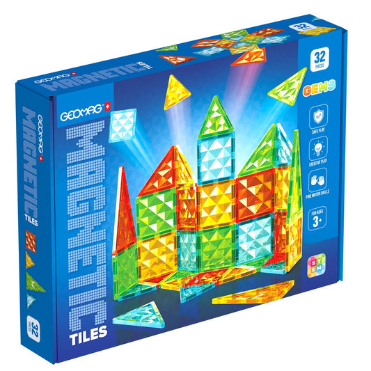 Geomag Magnetic Tiles Gems 32 Pcs