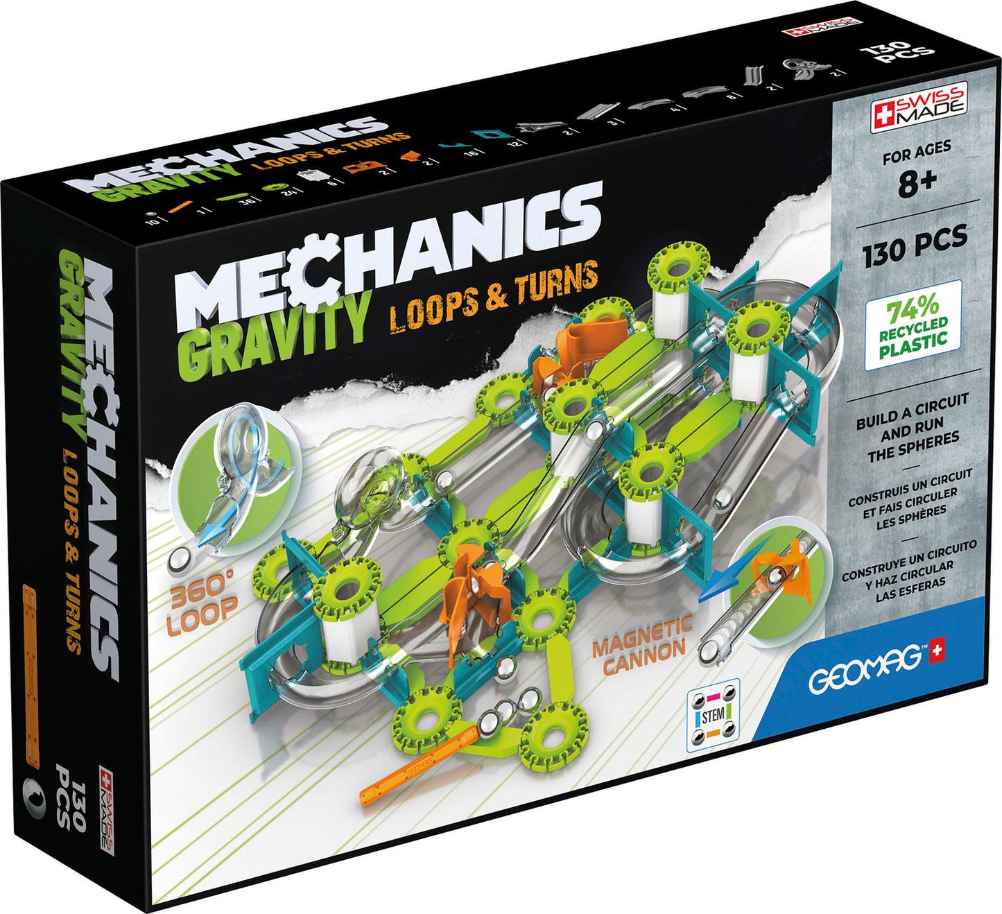 Geomag Mechanics Gravity Loops&Turns 130 Pcs