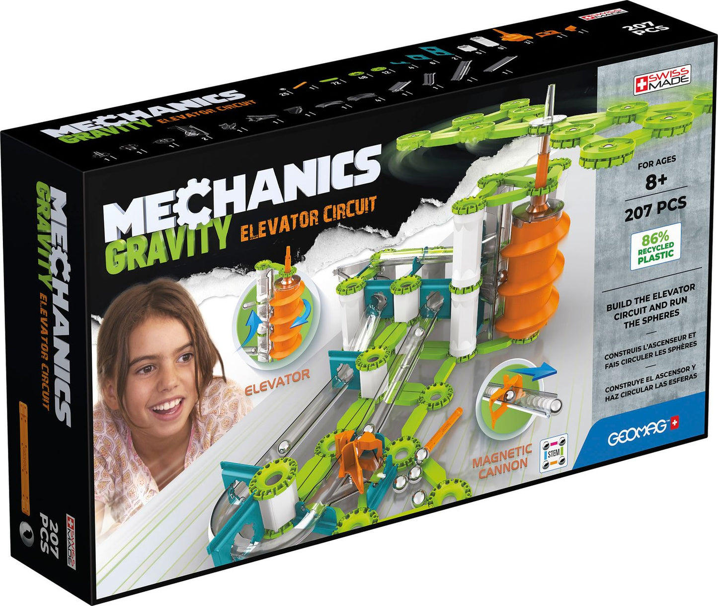 Geomag Mechanics Gravity Recycled Elevator 207 Pcs