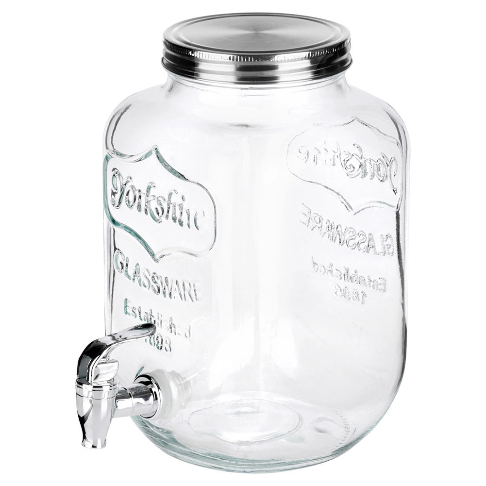Glass Beverage Dispenser with Tap, 4L Capacity