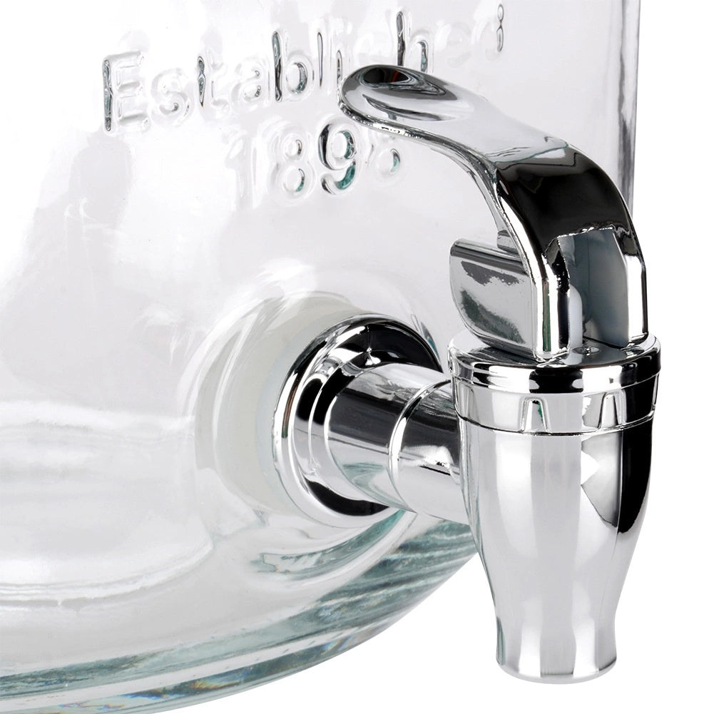 Glass Beverage Dispenser with Tap, 4L Capacity