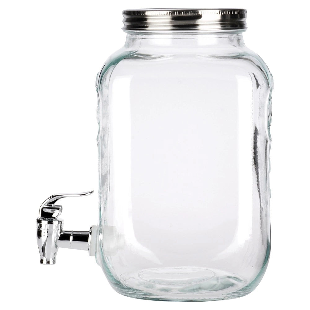 Glass Beverage Dispenser with Tap, 4L Capacity