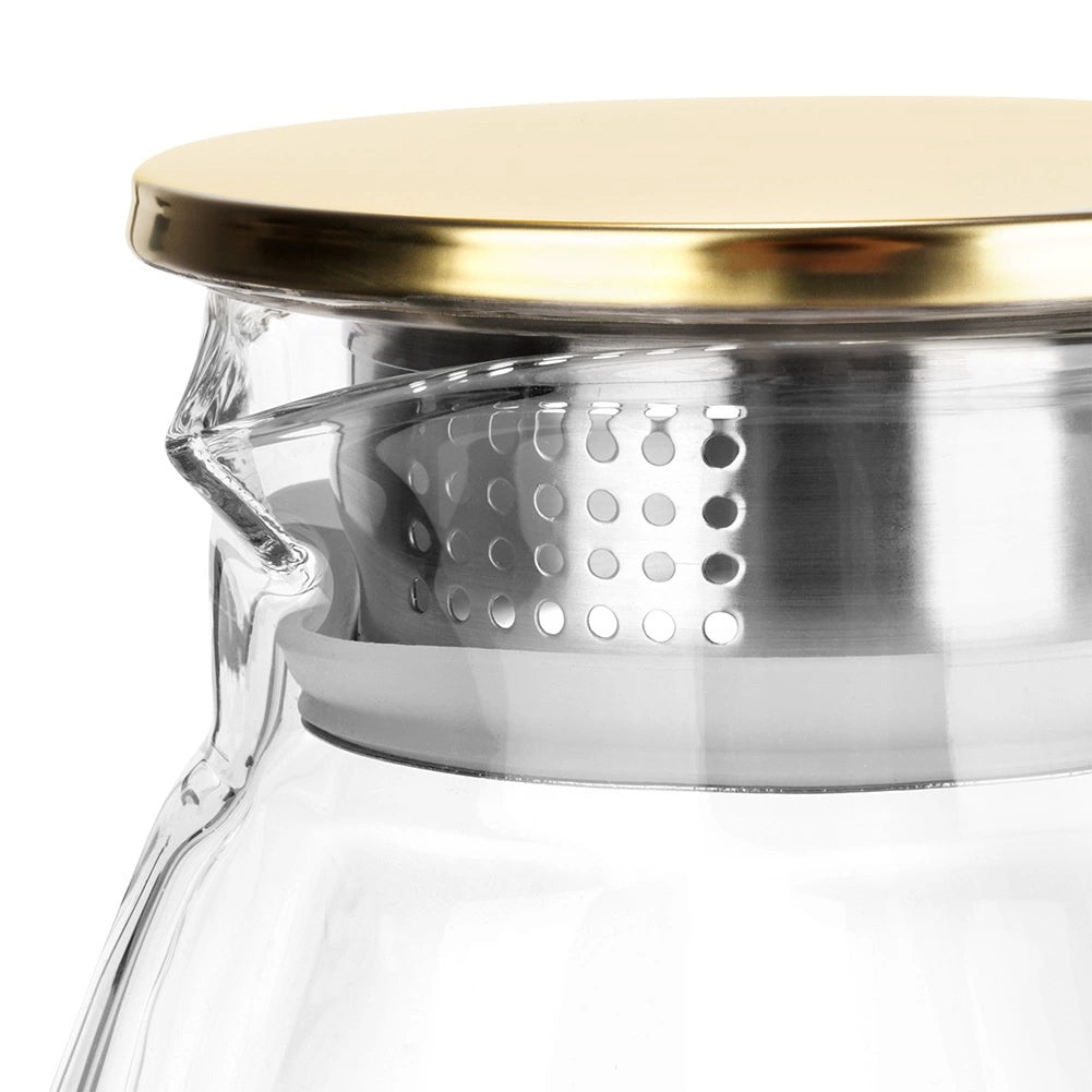 Glass Beverage Jug with Lid, 2.2L Capacity