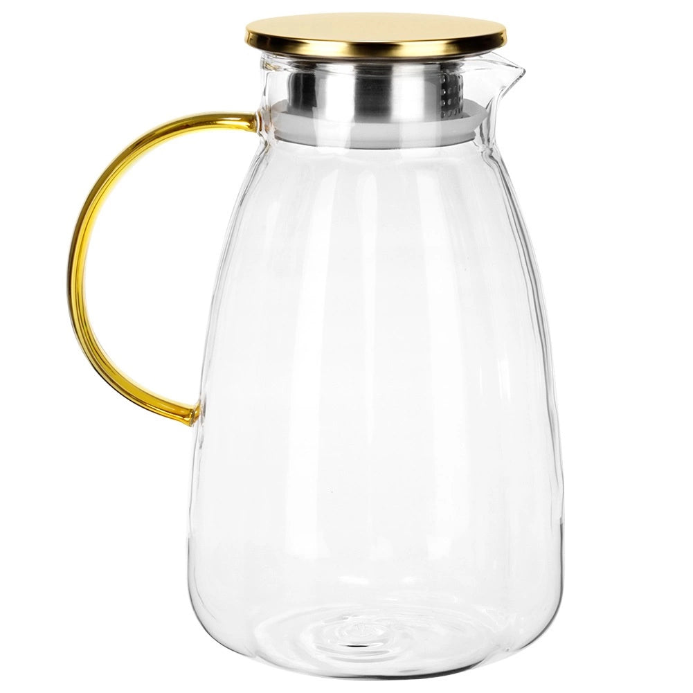 Glass Beverage Jug with Lid, 2.2L Capacity
