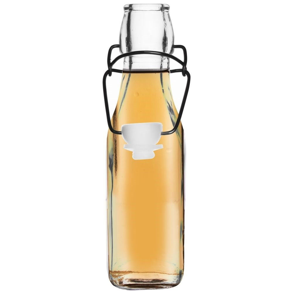 Glass Bottle: Cork & Clip for Oil, Wine & Liquor