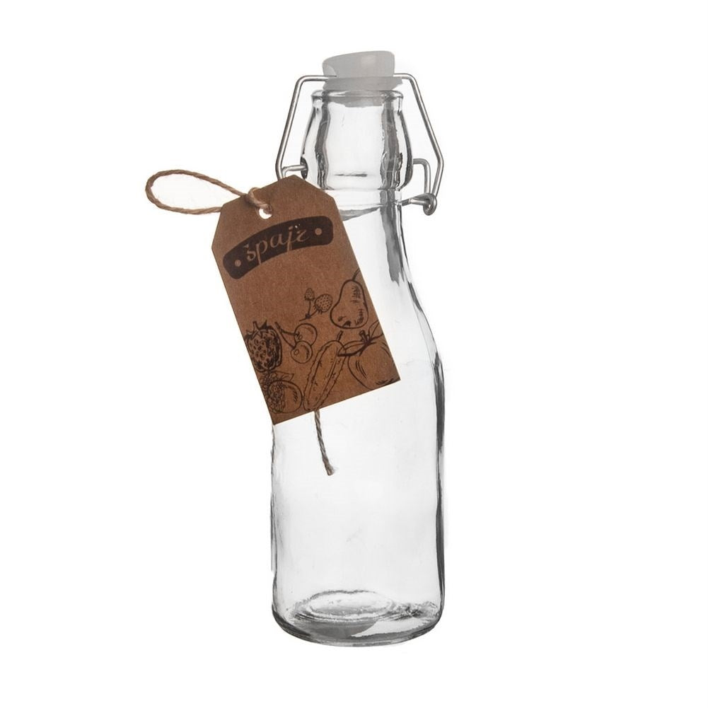 Glass Bottle: Cork & Clip for Oil, Wine & Liquor