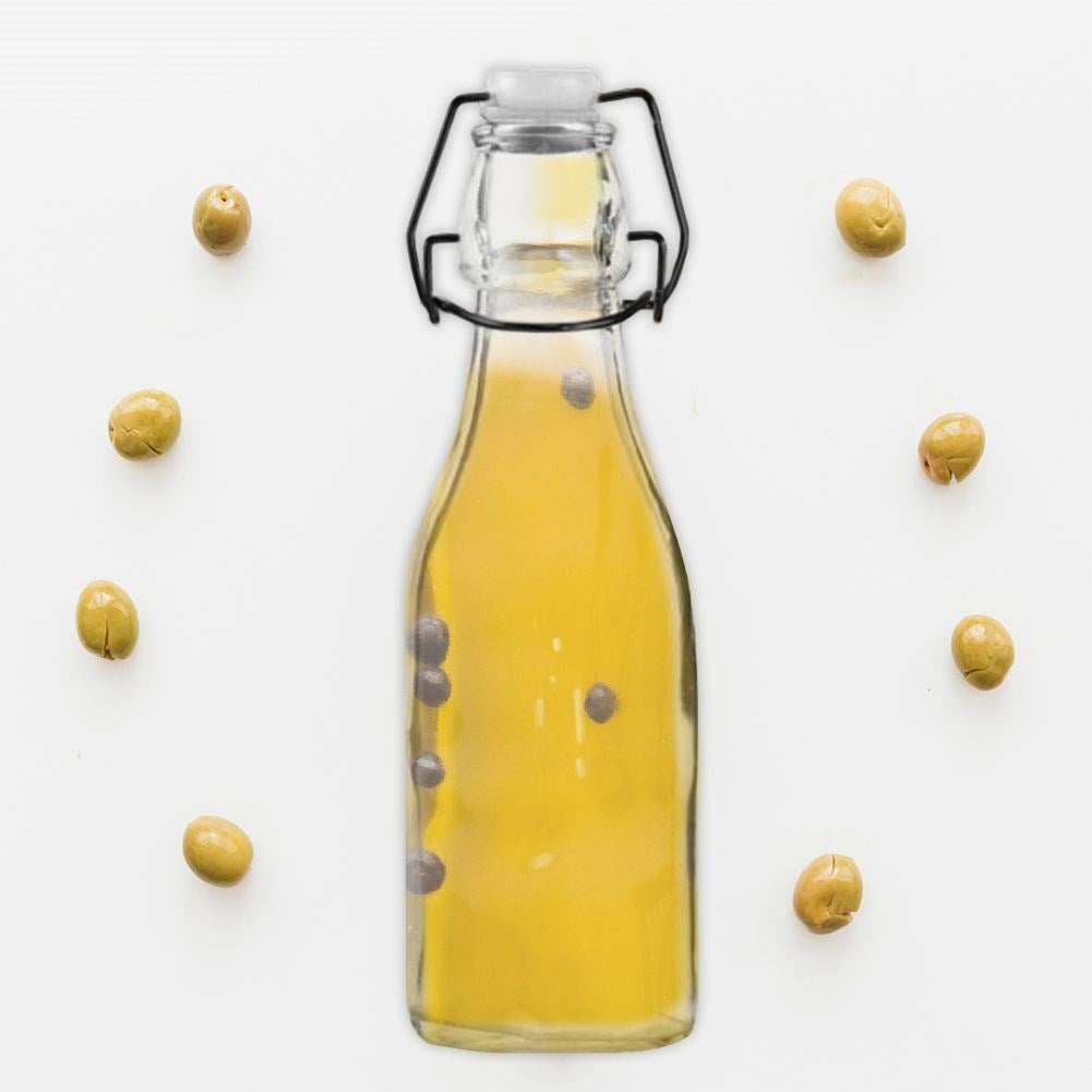 Glass Bottle: Cork & Clip for Oil, Wine & Liquor