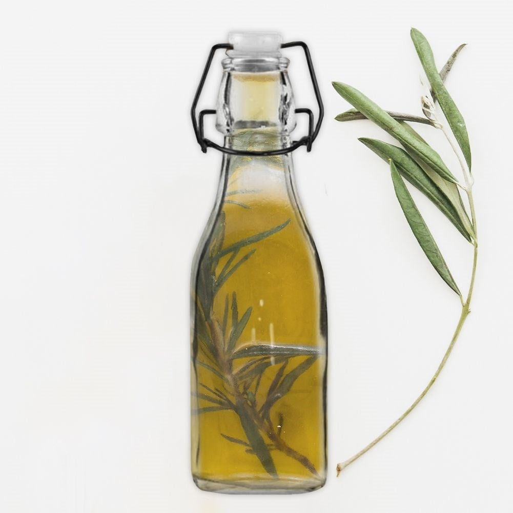 Glass Bottle: Cork & Clip for Oil, Wine & Liquor