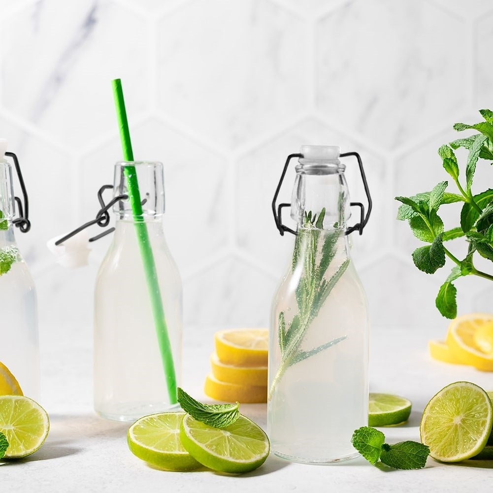 Glass Bottle with Cork & Clip for Oil, Wine & Liqueur