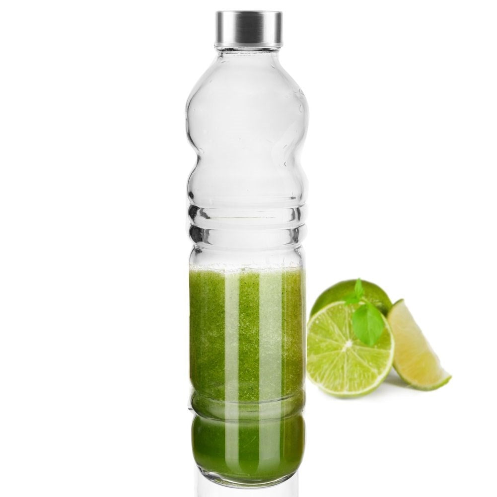 Glass Bottle with Metal Lid - Leakproof for Beverages
